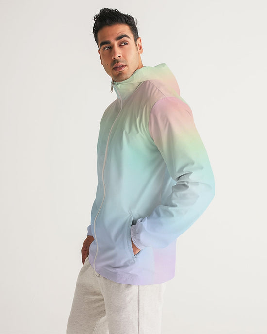 Soft Rainbow Hooded Windbreaker