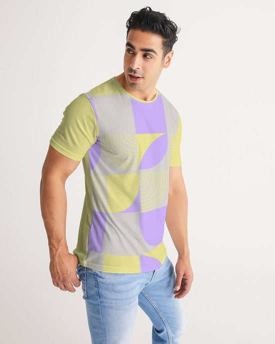 Sahara Sand & Lilac Geometric Men's T Shirt