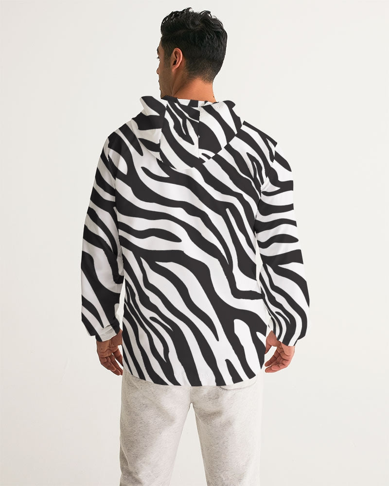 Zebra Print Men's Windbreaker