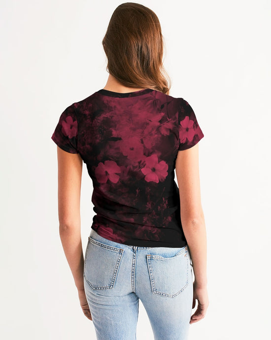 Digital Red Flowers Women's T Shirt