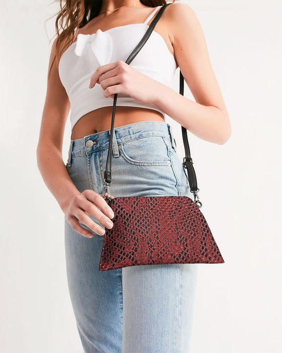 Load image into Gallery viewer, Red Snake Skin Wristlet
