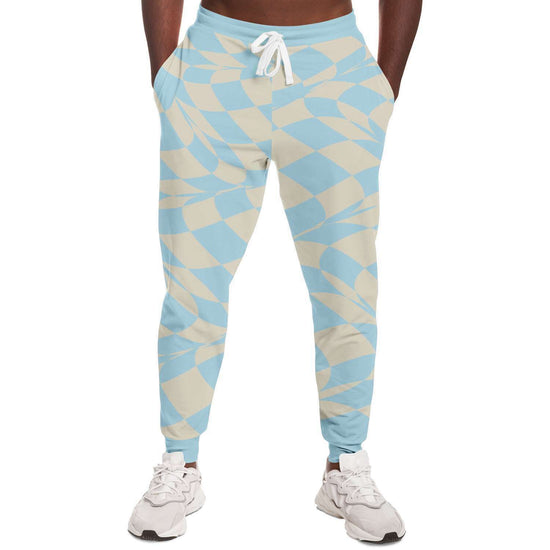 Blue & Vanilla Ripple Check Unisex Joggers