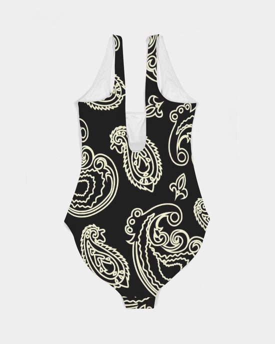 Black & Bone Paisley Women's One-Piece Swimsuit