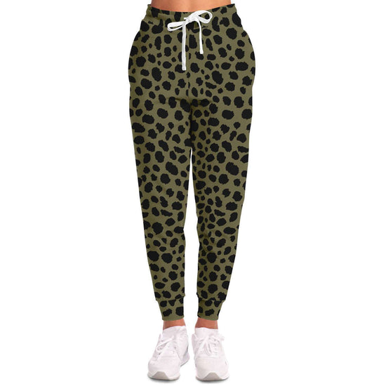 Cheetah Print Unisex Fleece Joggers in Sand