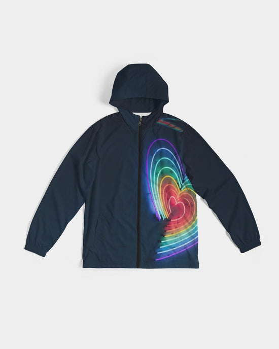 Neon Heart Rainbow Windbreaker Hooded Jacket