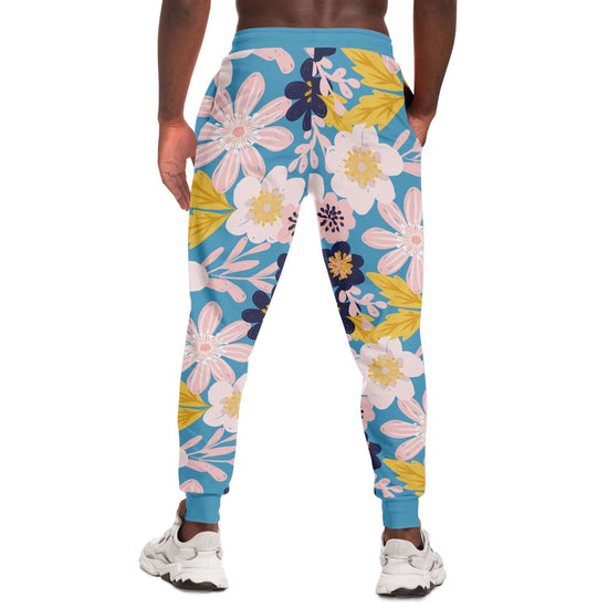 Blue Frisky Floral Unisex Fleece Joggers