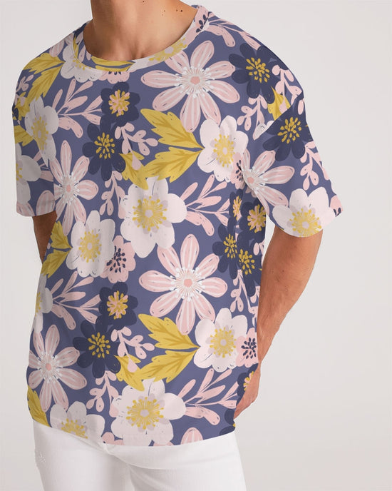 Purple Frisky Floral Men's Premium Heavyweight Tee