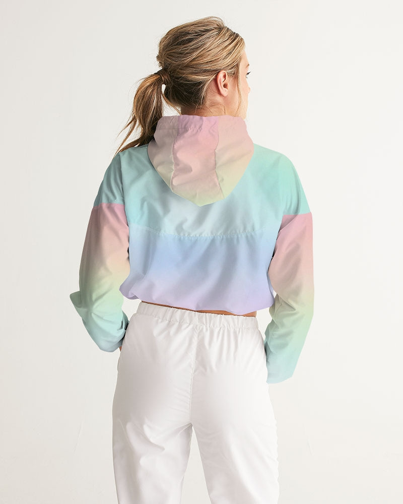 Soft Rainbow Cropped Windbreaker Jacket