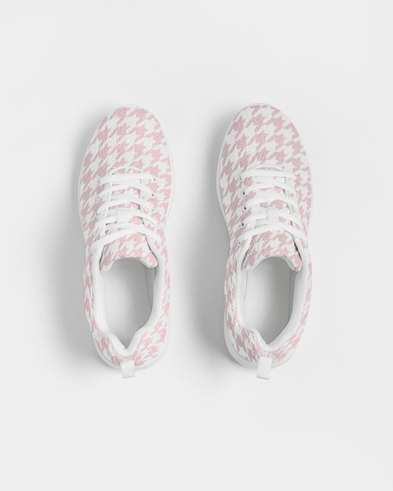 Pale Pink Large Houndstooth Women's Athletic Shoe