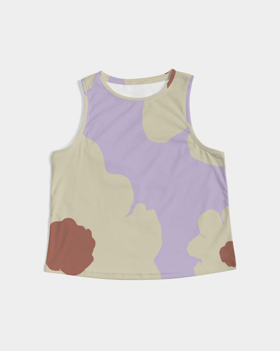 Abstract Flowers Lilac Women's Cropped Tank