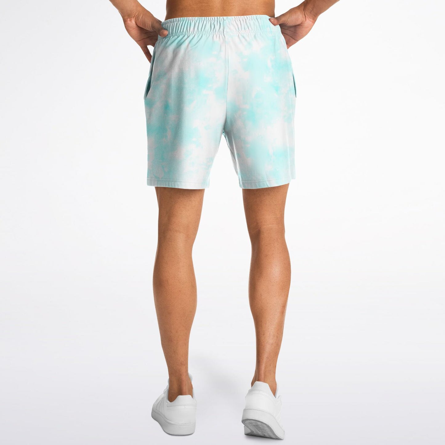 Blue Cloud Pastel Tie Dye Fleece Shorts