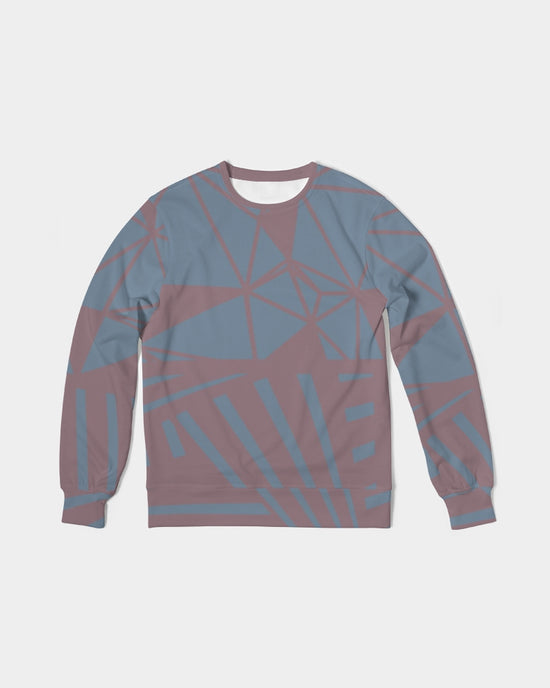 Misty Grape Geometric Men's French Terry Pullover Sweatshirt