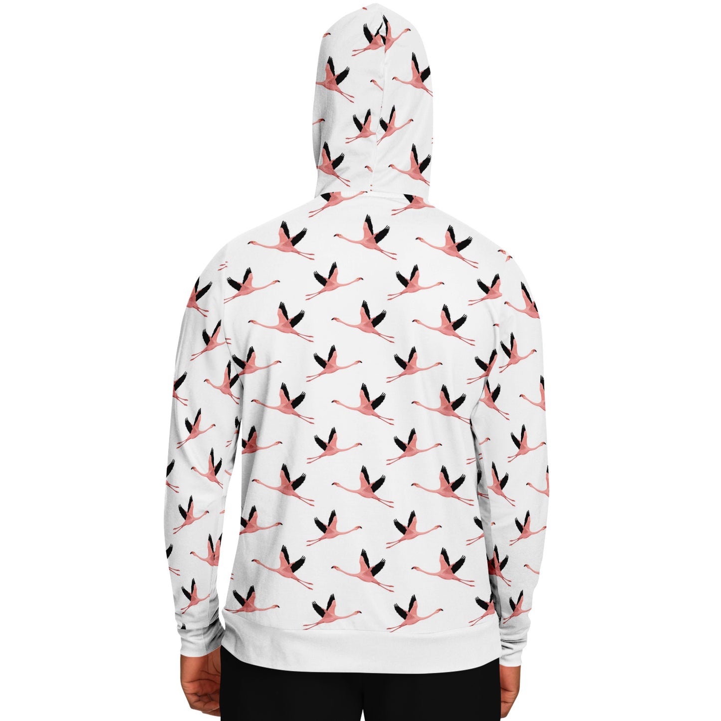 Flying Flamingos White Unisex Hoodie