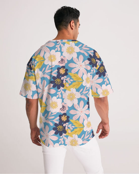 Blue Frisky Floral Men's Premium Heavyweight Tee