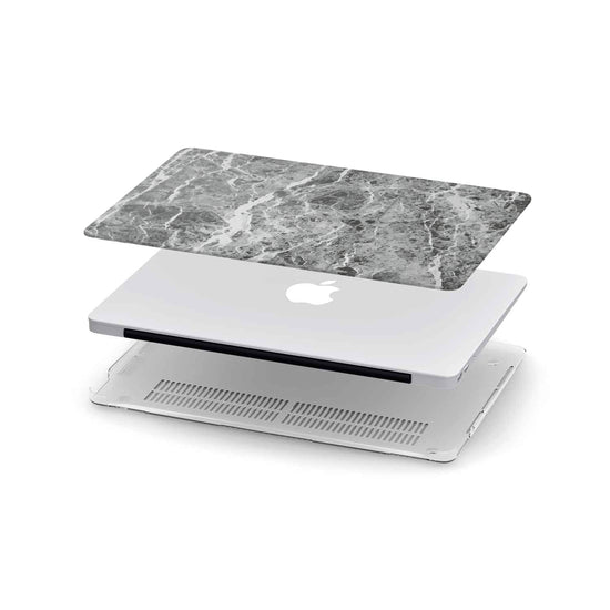 Macbook Hard Shell Case - Dark Grey Marble (Personalized)