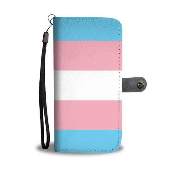 Blue Pink & White Stripe Phone Wallet Case (Pride Flag)