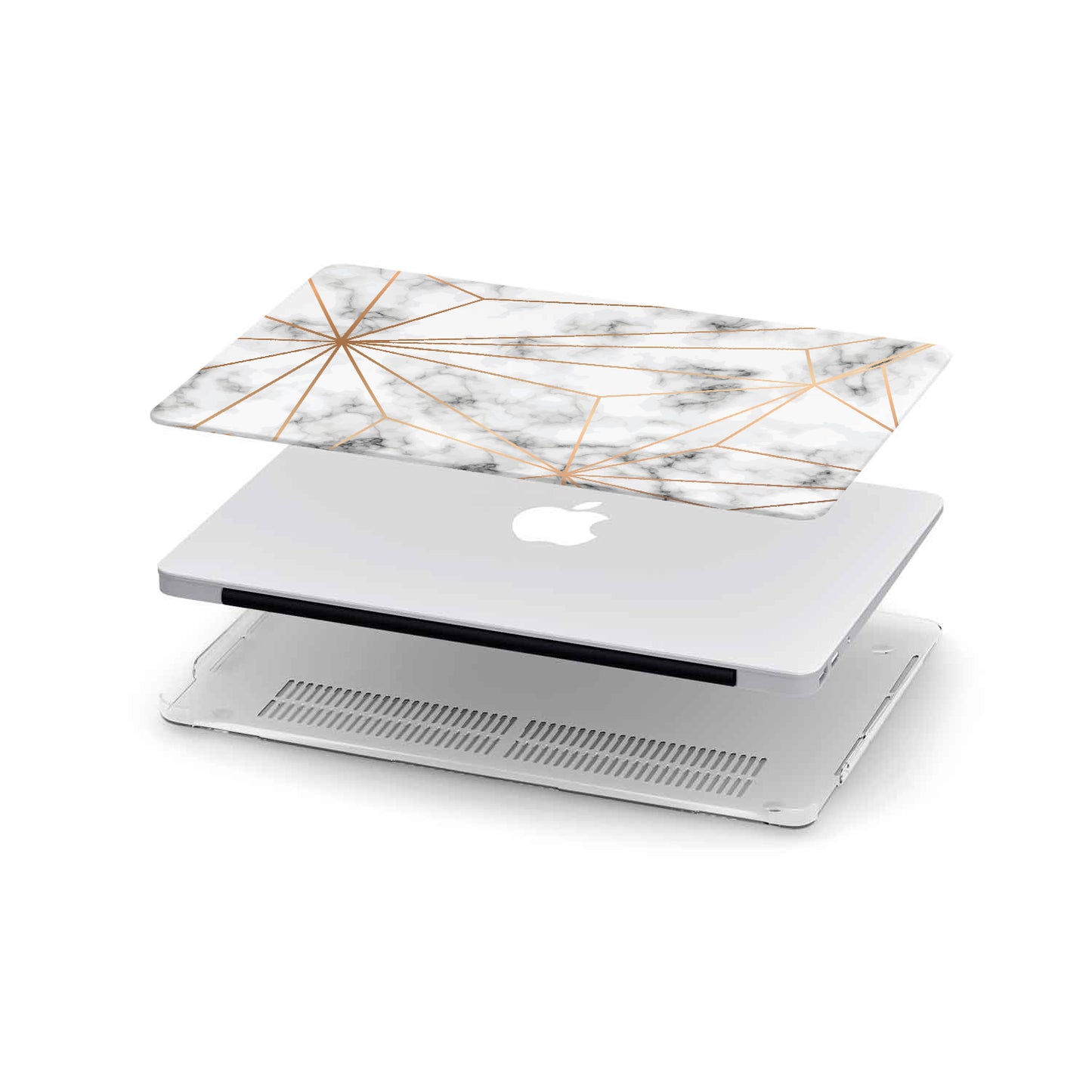 Macbook Hard Shell Case - White Marble & Geometric