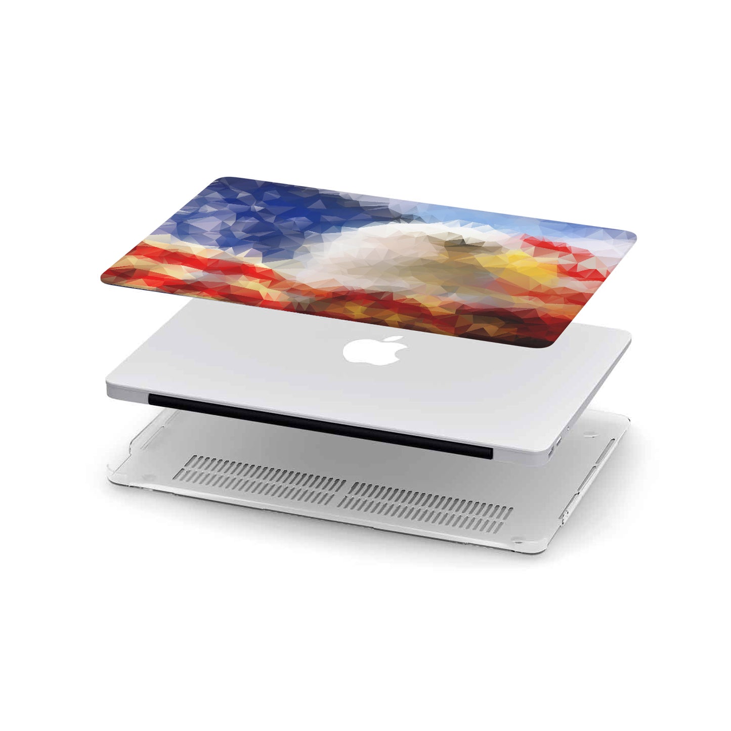Macbook Hard Shell Case - Polygonal Eagle American Flag