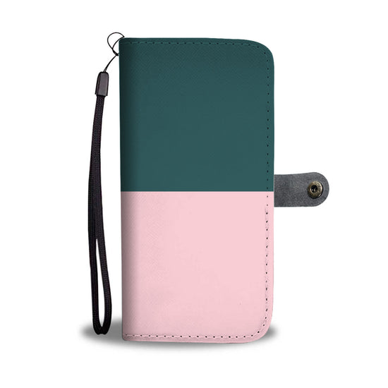 Personalized Emerald Green & Blush Pink Phone Wallet Case