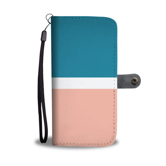 Personalized Coral & Blue Phone Wallet Case