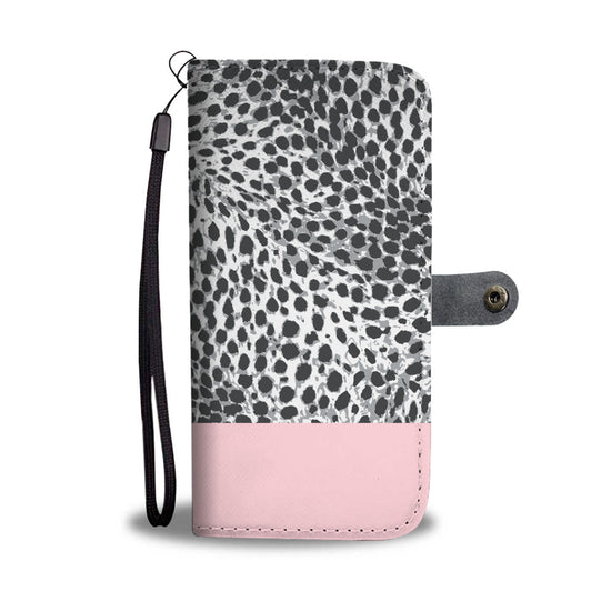 Personalized Blush Pink & Leopard Print Phone Wallet Case
