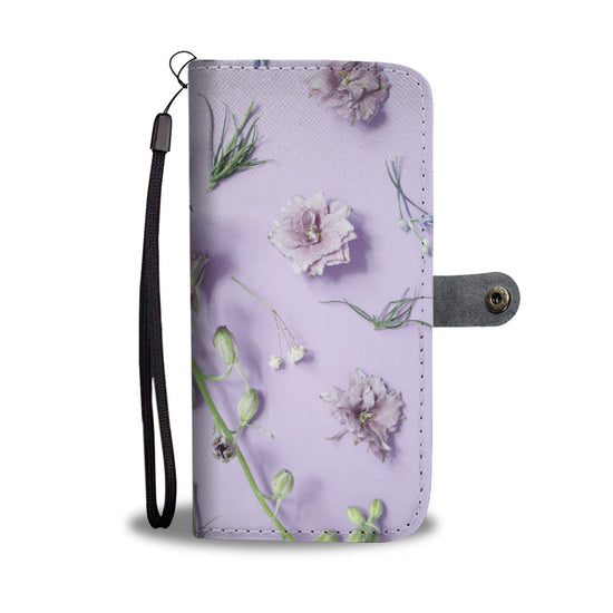 Floral Violet Phone Wallet Case