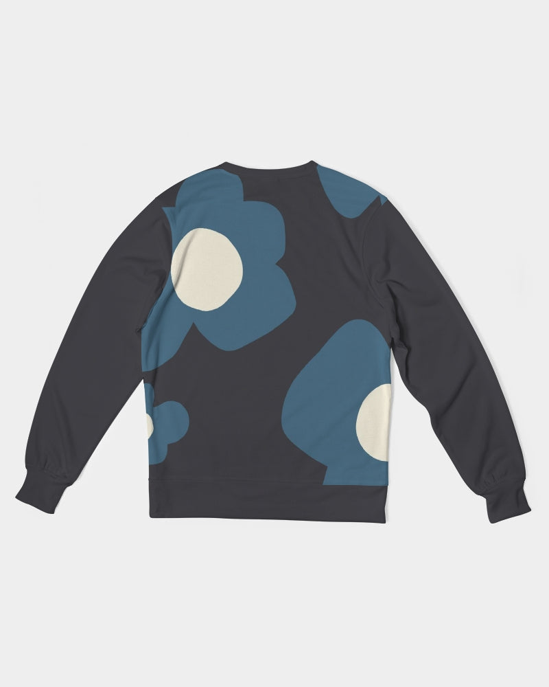 Abstract Flowers French Terry Crewneck Pullover Sweatshirt