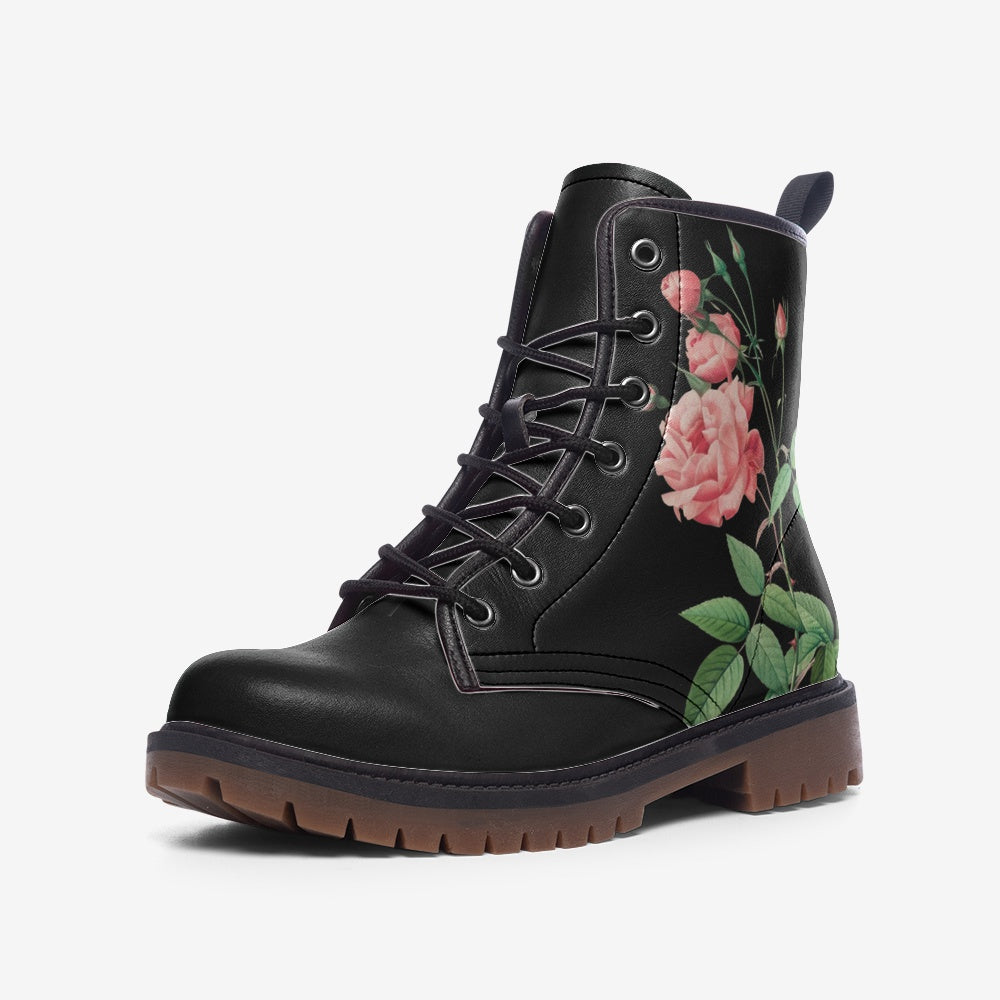 Vintage Roses Lace Up Boots