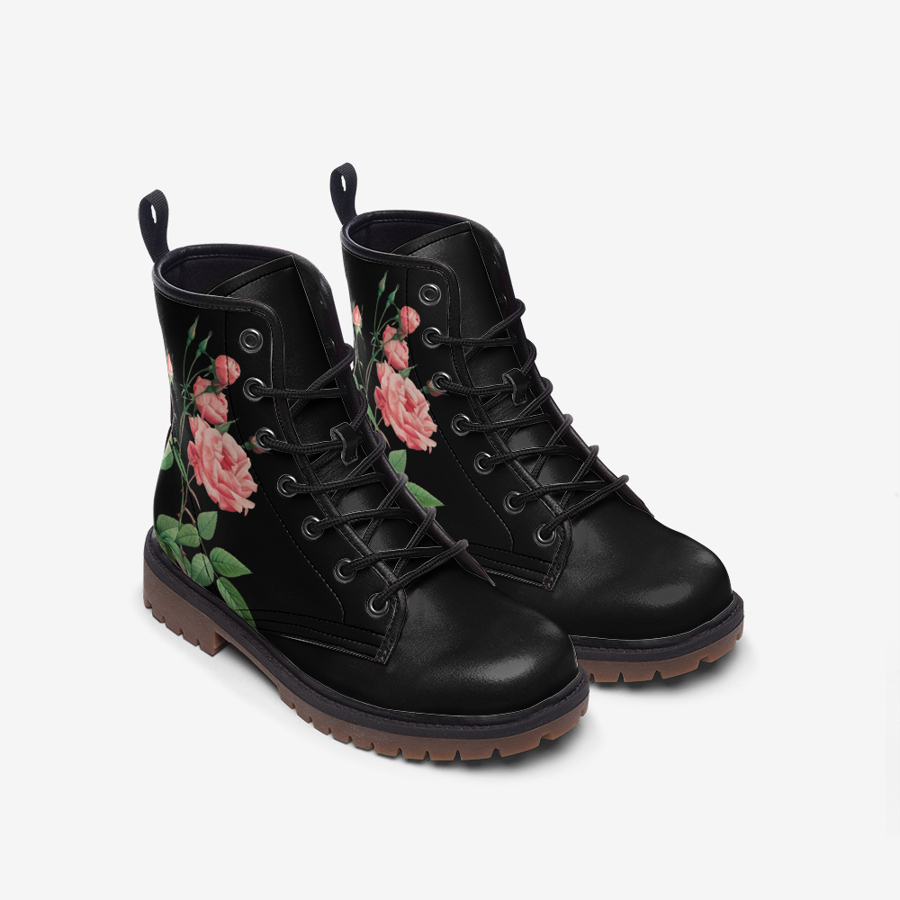 Vintage Roses Lace Up Boots