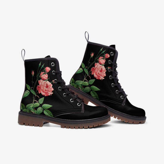 Vintage Roses Lace Up Boots