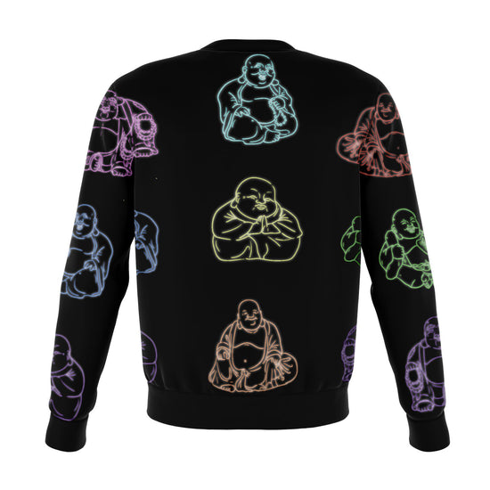 Load image into Gallery viewer, Neon Buddhas Black Unisex Fleece Sweatshirt
