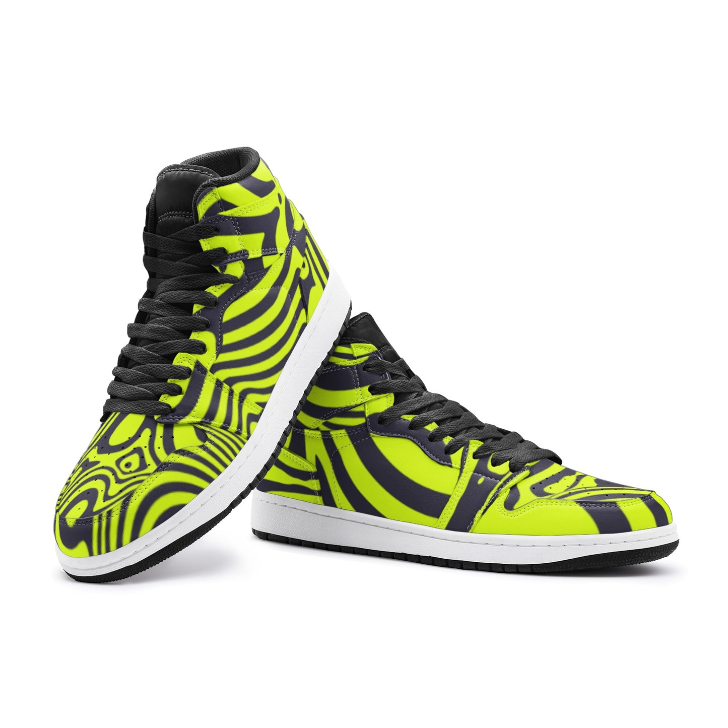 Load image into Gallery viewer, Electric Lime Stripe Unisex Sneakers
