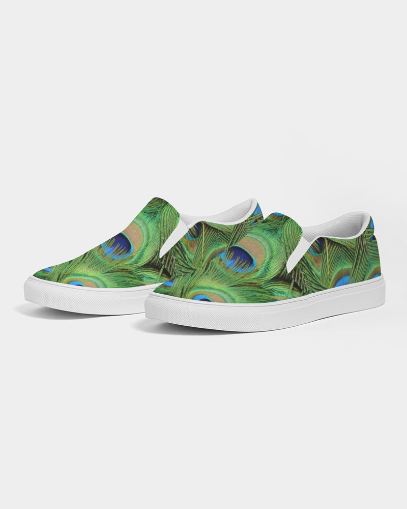 Stunning Peacock Women's Slip-On Canvas Shoe