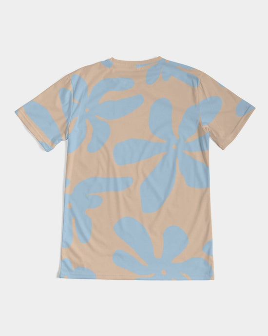 Blue & Brandy Abstract Flowers Men's T Shirt