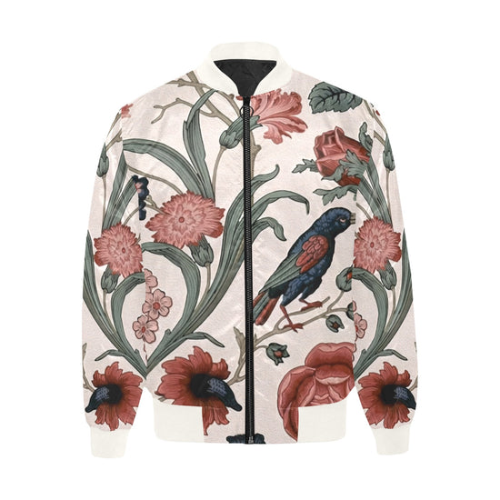 Bird on the Vine Unisex Quilted Bomber Jacket