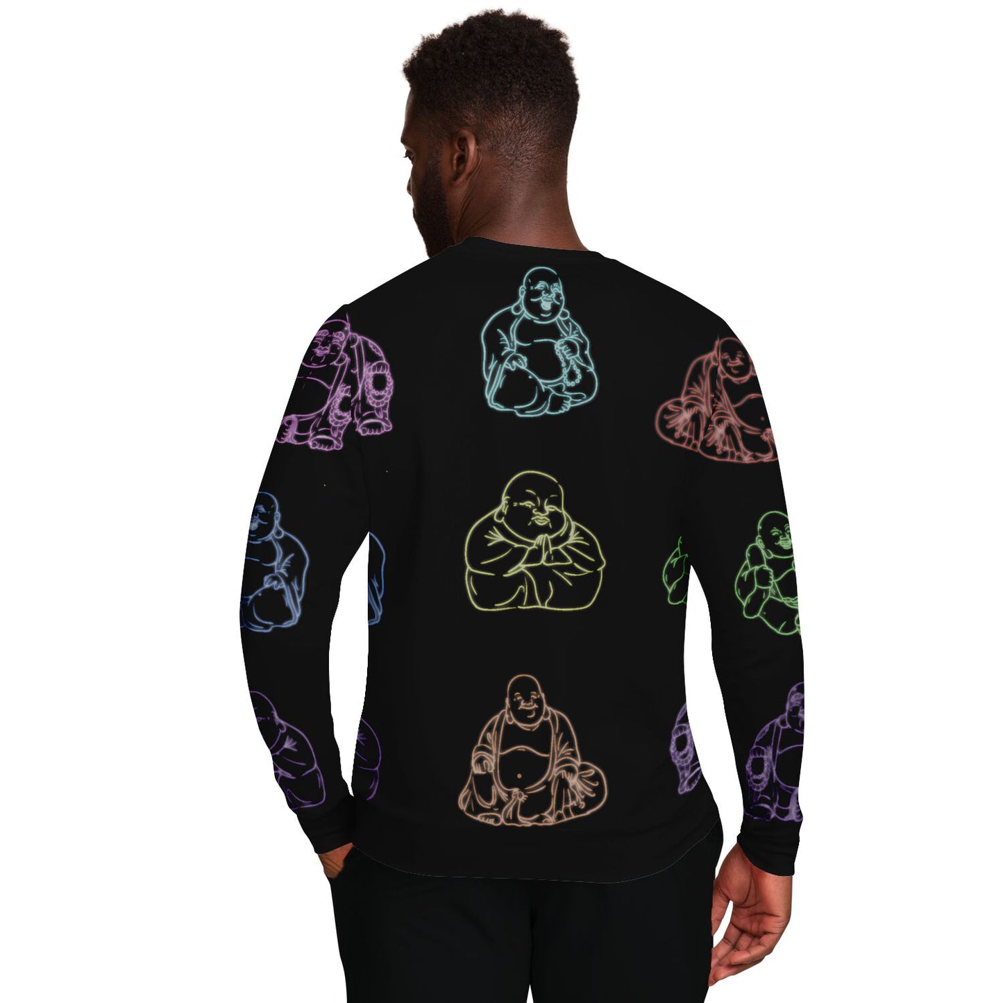 Neon Buddhas Black Unisex Fleece Sweatshirt