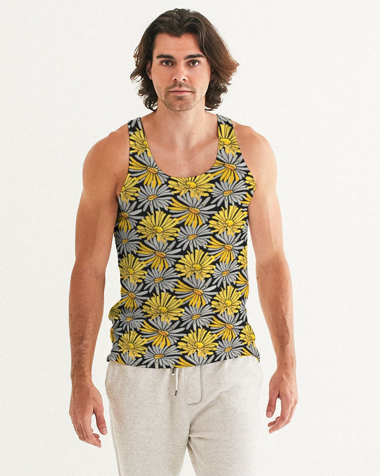 Load image into Gallery viewer, Yellow Pop Floral Men&amp;#39;s Tank
