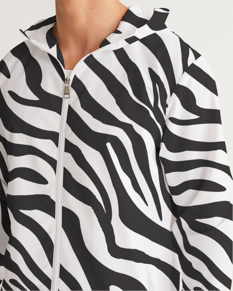 Zebra Print Men's Windbreaker