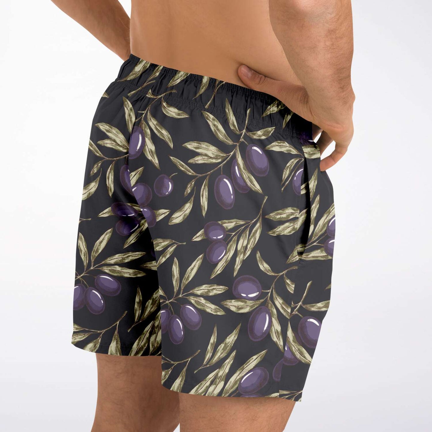 Olive Tree Charcoal Swim Shorts