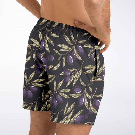 Load image into Gallery viewer, Olive Tree Charcoal Swim Shorts
