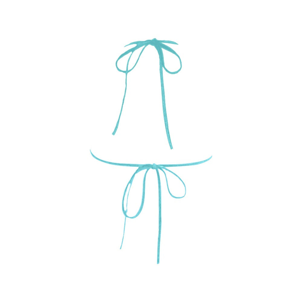 Marshmallow Marbled Blue Bikini Top