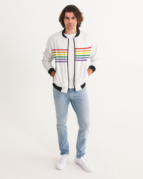 Rainbow Stripes Bomber Jacket
