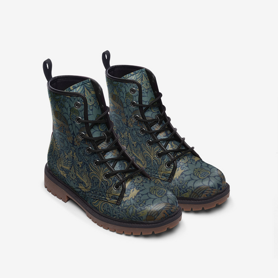 Peacock & Dragon Lace Up Boots