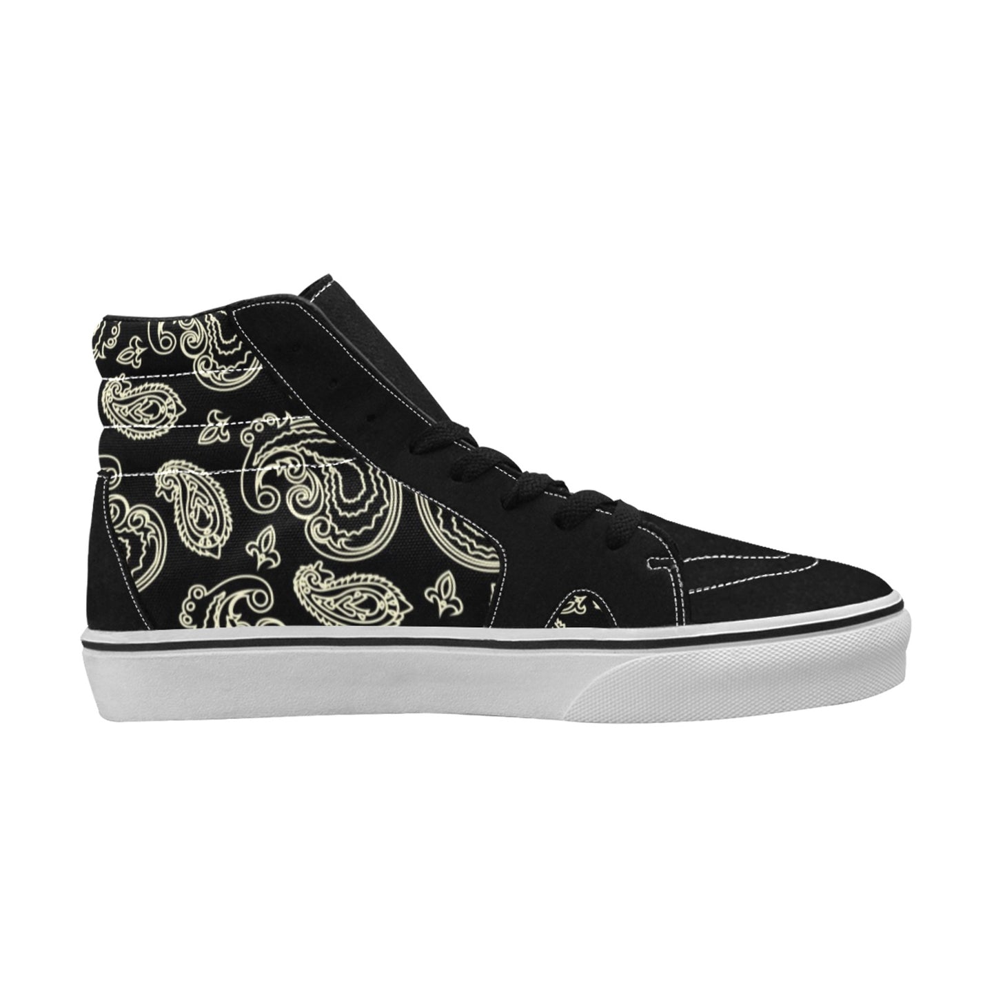 Black & Bone Paisley Men's High Top Shoes