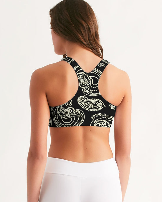 Black & Bone Paisley Women's Seamless Sports Bra