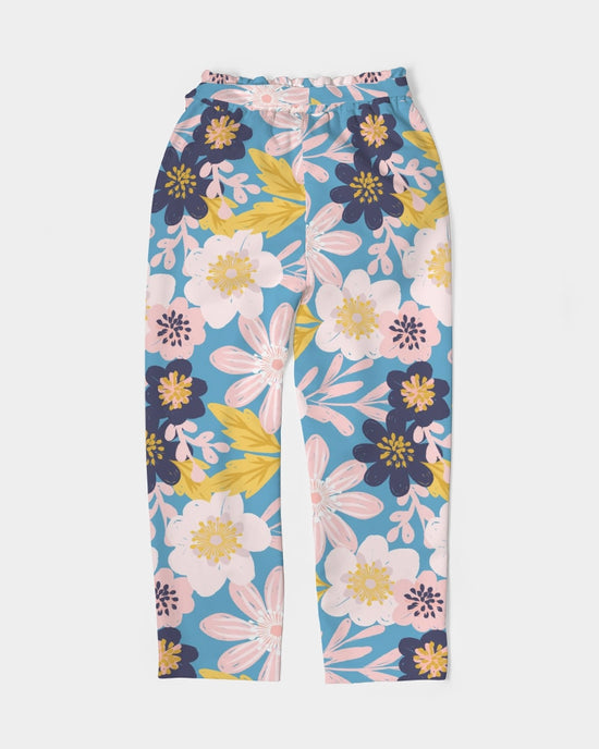 Blue Frisky Floral Women's Belted Tapered Pants