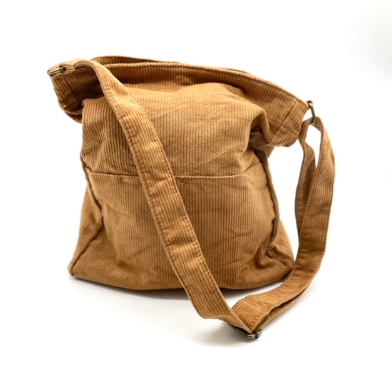 Load image into Gallery viewer, Brown Corduroy Crossbody Bag
