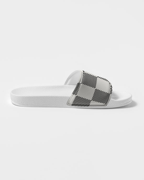 Black & Cream Check Men's Slide Sandals