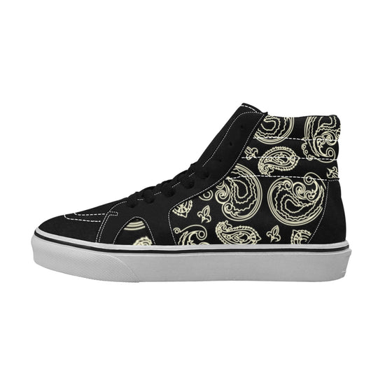 Black & Bone Paisley Men's High Top Shoes