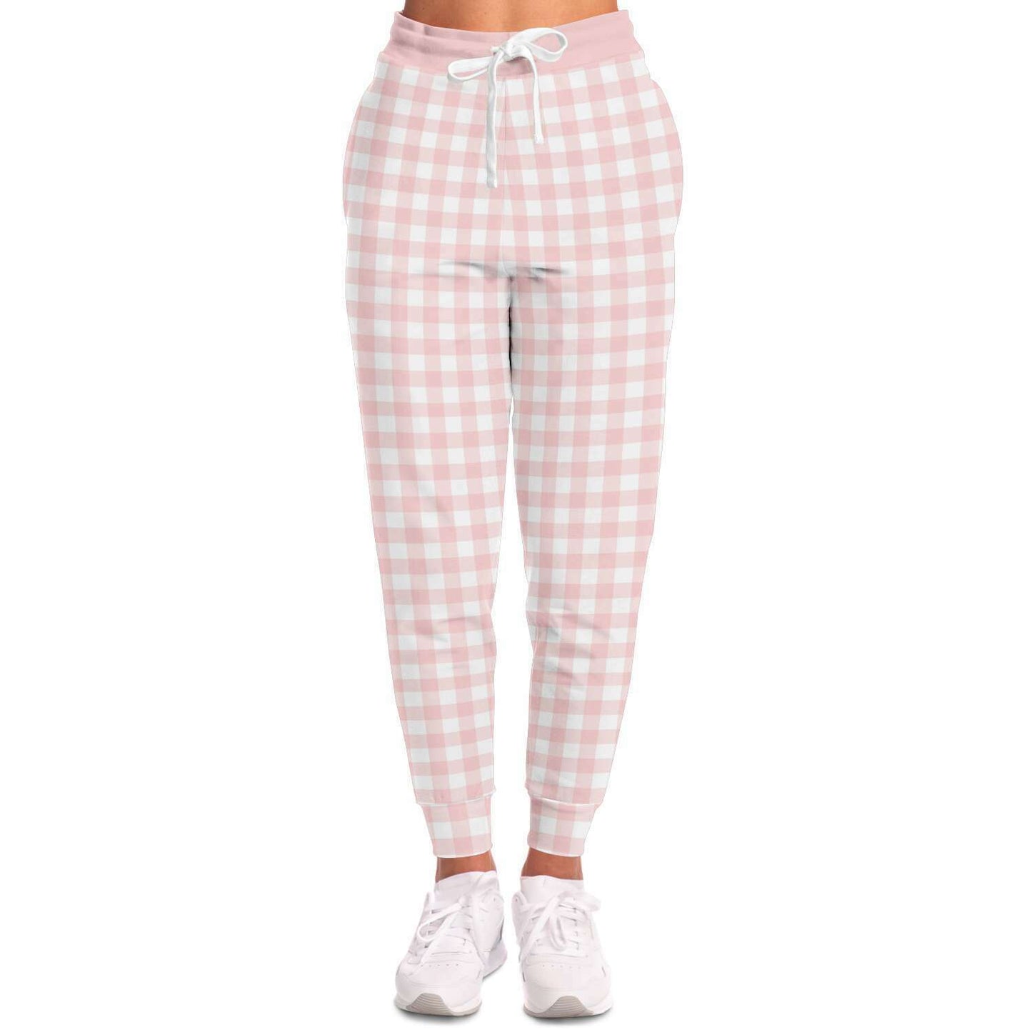 Pale Pink Gingham Check Unisex Fleece Joggers – Harlow Lloyd